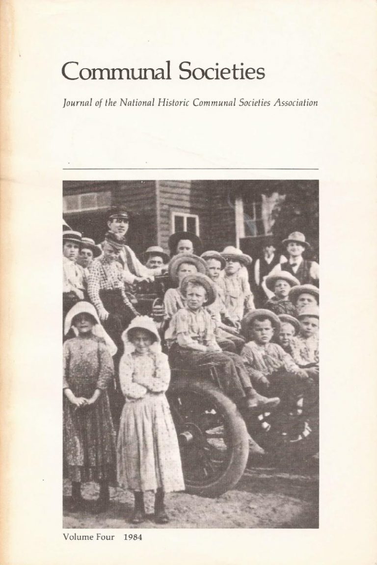 Communal Societies, Vol. 4, 1984 Communal Studies Association